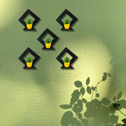 Wooden Wall Mounted Shelf | Multipurpose Storage & Display Rack | Living Room Home Décor (5 Piece Set)