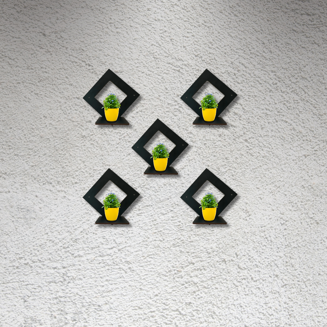 Wooden Wall Mounted Shelf | Multipurpose Storage & Display Rack | Living Room Home Décor (5 Piece Set)