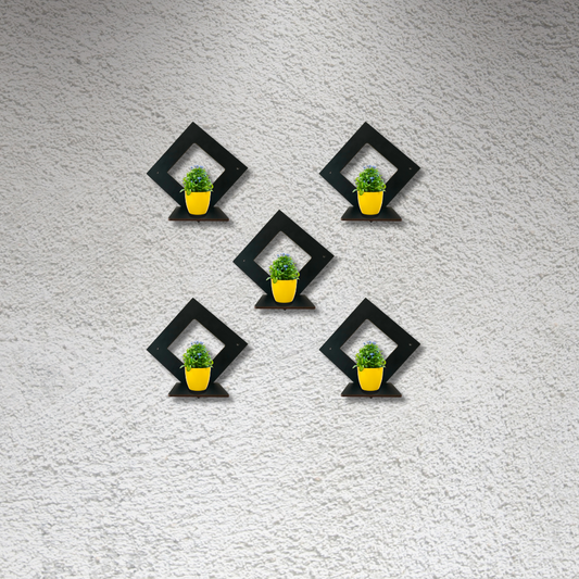 Wooden Wall Mounted Shelf | Multipurpose Storage & Display Rack | Living Room Home Décor (5 Piece Set)