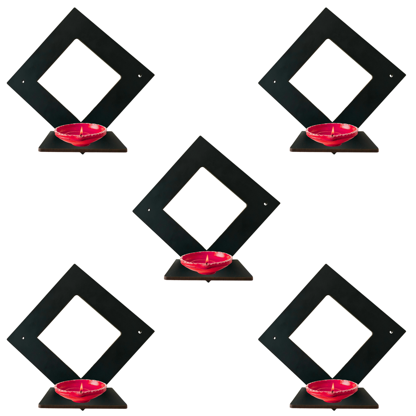 Wooden Wall Mounted Shelf | Multipurpose Storage & Display Rack | Living Room Home Décor (5 Piece Set)