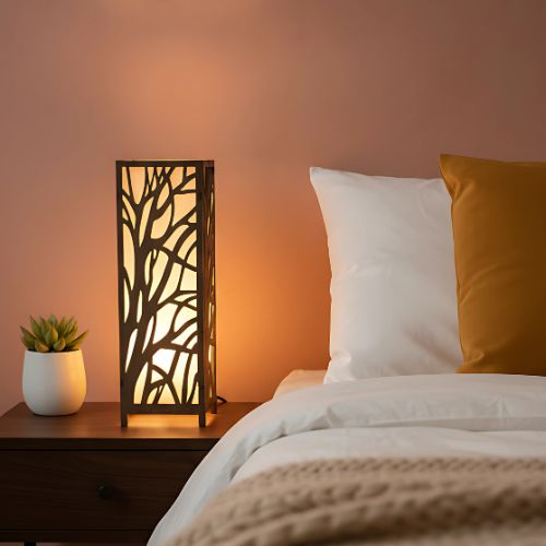 Tree of Life Wooden Night Lamp for Bedroom | Laser Cut MDF Vintage Table Lamp | Warm Glow LED Bedside Light | Eco-Friendly Home Decor Gift for Living Room, Study, Kids Room