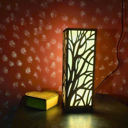 Tree of Life Wooden Night Lamp for Bedroom | Laser Cut MDF Vintage Table Lamp | Warm Glow LED Bedside Light | Eco-Friendly Home Decor Gift for Living Room, Study, Kids Room